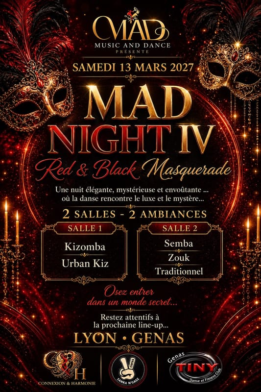 ⚜MAD NIGHT IV KIZOMBA – Red & Black Masquerade⚜