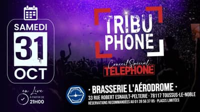 Concert · TÉLÉPHONE tribute by TribuPhone | Brasserie l'Aérodrome · Toussus-le-Noble (78)