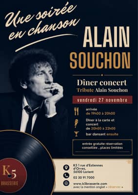 DINER CONCERT - vendredi 27 novembre - Tribute Alain Souchon