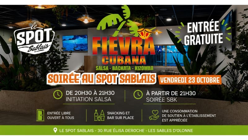 Soirée Fievra Cubana dans le Club House du Spot Sablais