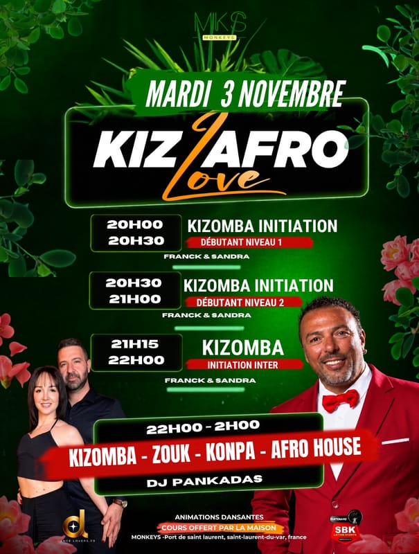 Cours & Soirée Kiz Afro Love + Step Challenge (Monkeys)