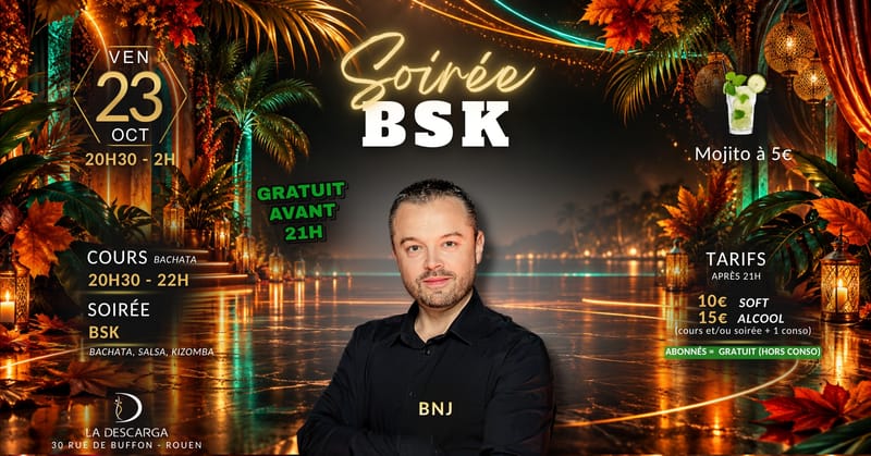 La soirée BSK - cours de bachata (bachata - salsa - kizomba)
