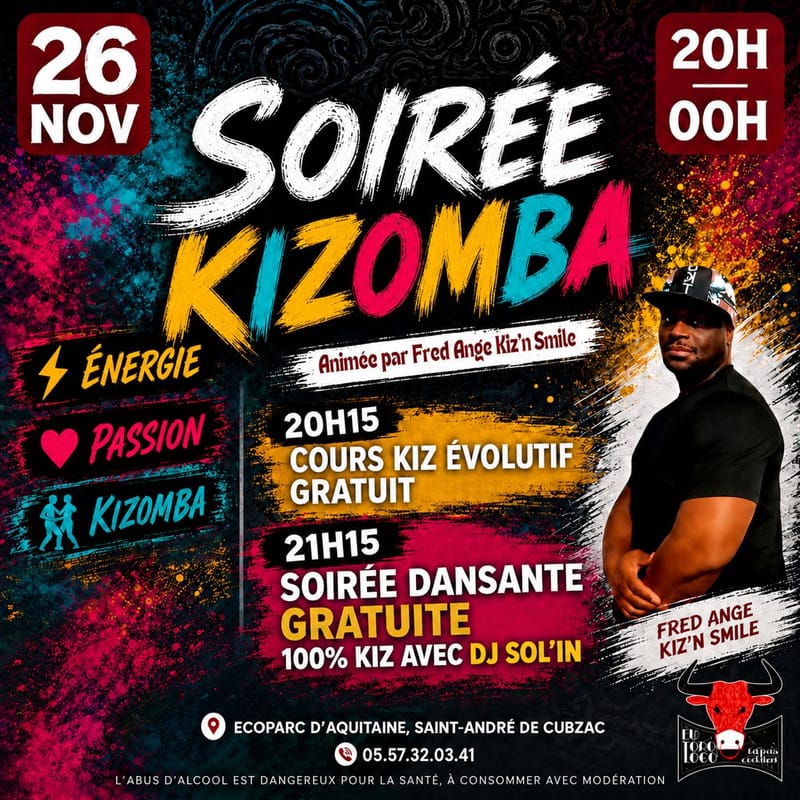 26/11 💃🏼 Baila Kizomba Afterwork - Cours & Soirée gratuits 🕺🏿